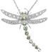 925 Sterling Silver Rhodium Finish Brilliant Dragon Fly Antique Style Bezel Pendant