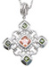 925 Sterling Silver Rhodium Finish Princess Antique Style Bezel Pendant