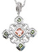925 Sterling Silver Rhodium Finish Princess Antique Style Bezel Pendant