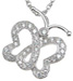 925 Sterling Silver Rhodium Finish CZ Butterfly Pendant