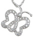 925 Sterling Silver Rhodium Finish CZ Butterfly Pendant