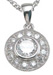 925 Sterling Silver Rhodium Finish CZ Antique Style Pave Pendant