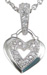 925 Sterling Silver Rhodium Finish CZ Heart Pendant