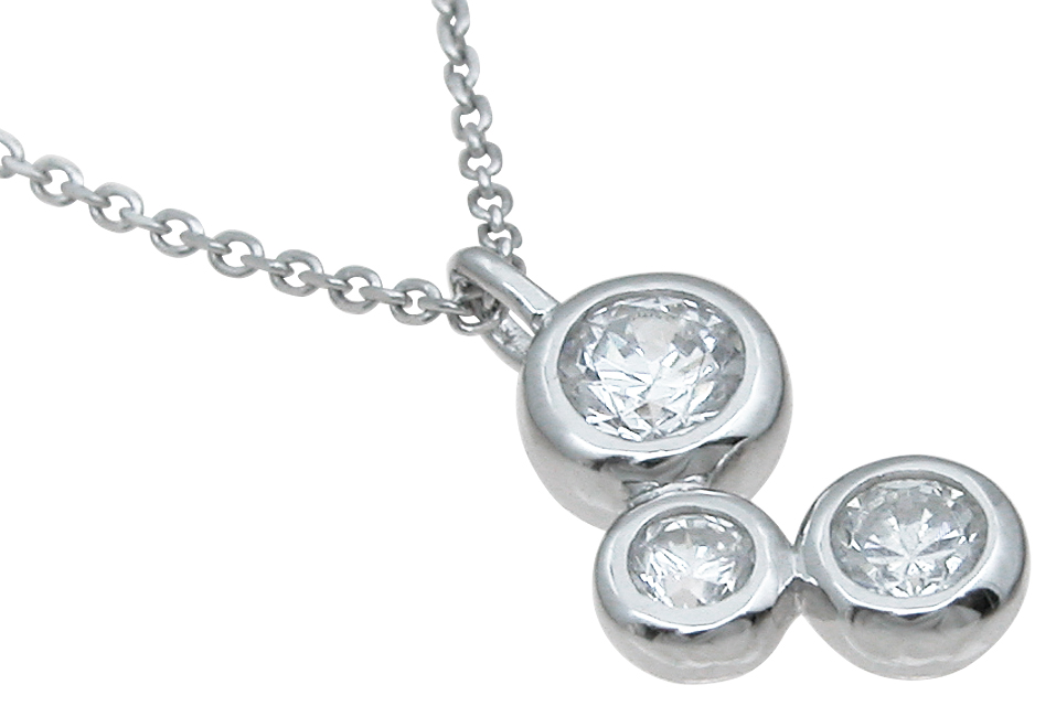 wholesale sterling silver three stone pendant