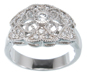 925 Sterling Silver Platinum Finish Antique Style Ring