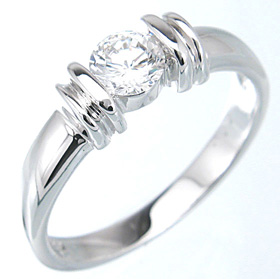 925 Sterling Silver Platinum Finish Brilliant Fashion Ring