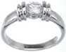 925 Sterling Silver Platinum Finish Brilliant Fashion Ring