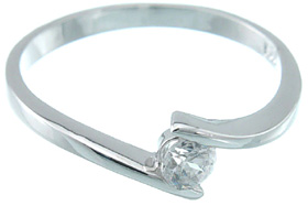 925 Sterling Silver Platinum Finish Brilliant Fashion Ring