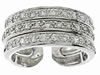 925 Sterling Silver Platinum Finish Fashion Pave Band