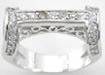 925 Sterling Silver Platinum Finish Antique Style Pave Ring