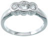 925 Sterling Silver Platinum Finish Fashion Ring