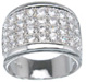 925 Sterling Silver Platinum Finish Fashion Pave Band