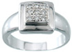 925 Sterling Silver Platinum Finish Fashion Pave Ring