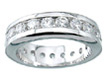 925 Sterling Silver Platinum Finish Brilliant Channel Set Band