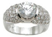 925 Sterling Silver Rhodium Finish CZ Brilliant Fashion Anniversary Ring