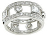 925 Sterling Silver Rhodium Finish Princess Eternity Engagement Band