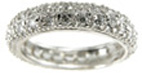 925 Sterling Silver Rhodium Finish Brilliant Eternity Pave Wedding Band