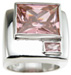 925 Sterling Silver Rhodium Finish Fashion Bezel Anniversary Ring