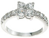 925 Sterling Silver Rhodium Finish CZ Brilliant Fashion Pave Ring