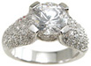 925 Sterling Silver Rhodium Finish CZ Antique Style Pave Wedding Ring