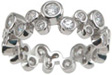 925 Sterling Silver Rhodium Finish CZ Bubble Tiffany Style Engagement Band