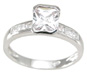 925 Sterling Silver Princess Cut Ring