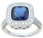 wholesale 925 sterling silver simulated sapphire ring