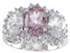 925 Sterling Silver Platinum Finish Genuine Amethyst Ring