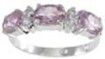 925 Sterling Silver Platinum Finish Genuine Amethyst Ring