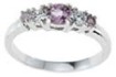 925 Sterling Silver Platinum Finish Genuine Amethyst Ring