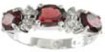 925 Sterling Silver Platinum Finish Genuine Garnet Ring