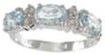925 Sterling Silver Platinum Finish Genuine Topaz Ring