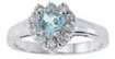 925 Sterling Silver Platinum Finish Genuine Topaz Ring