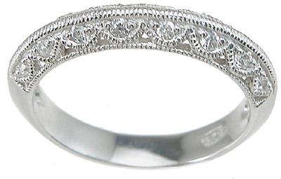 925 Sterling Silver Rhodium Finish CZ Antique Style Wedding Set Ring