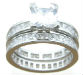925 Sterling Silver Princess Eternity Wedding Set