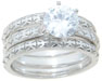 wholesale 925 sterling silver double band wedding ring set