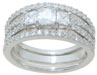 wholesale 925 sterling silver double band wedding ring set
