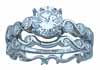 1.25ct brilliant 925 silver Sterling Couture engagement ring set
