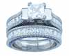 1.5ct princess 925 silver Sterling Couture engagement ring set