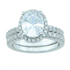 925 Sterling silver antique style wedding set