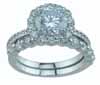 925 Sterling silver antique style wedding ring set