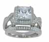 925 Sterling silver antique style wedding ring set