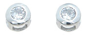 925 Sterling Silver Rhodium Finish Brilliant Stud Earrings