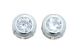 925 Sterling Silver Rhodium Finish Brilliant Stud Earrings