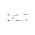 wholesale sterling silver Red Bead Anklet