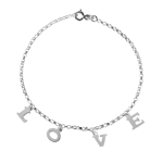 wholesale sterling silver LOVE Chain Link Anklet