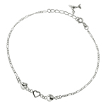 wholesale sterling silver Hearts Anklet with Dangling Dolphin