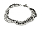 wholesale silver beaded multi strand italian bracelet