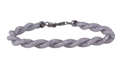 wholesale silver black braided mesh italian bracelet