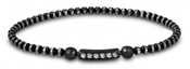 wholesale silver black rhodium beaded italian bracelet